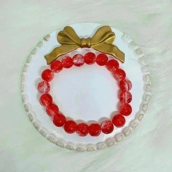 Gradient Red Apple 9mm Beaded Bracelet - Picture 5 of 6